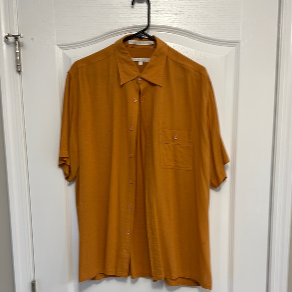 Perry Ellis Orange Casual Button Down Shirt
